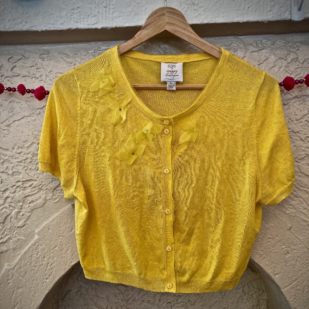 Suzi Chin for Maggy Boutique Silk &Cotton Cardigan